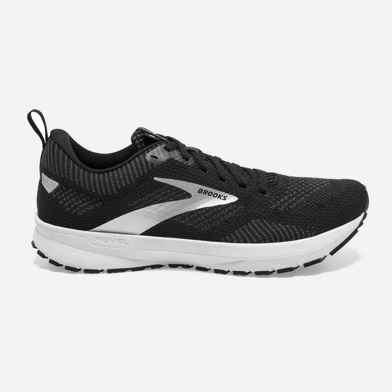 Brooks Women's Revel 5 Performance Road Running Shoes Singapore - Black/Metallic/White (49025-ONDW)